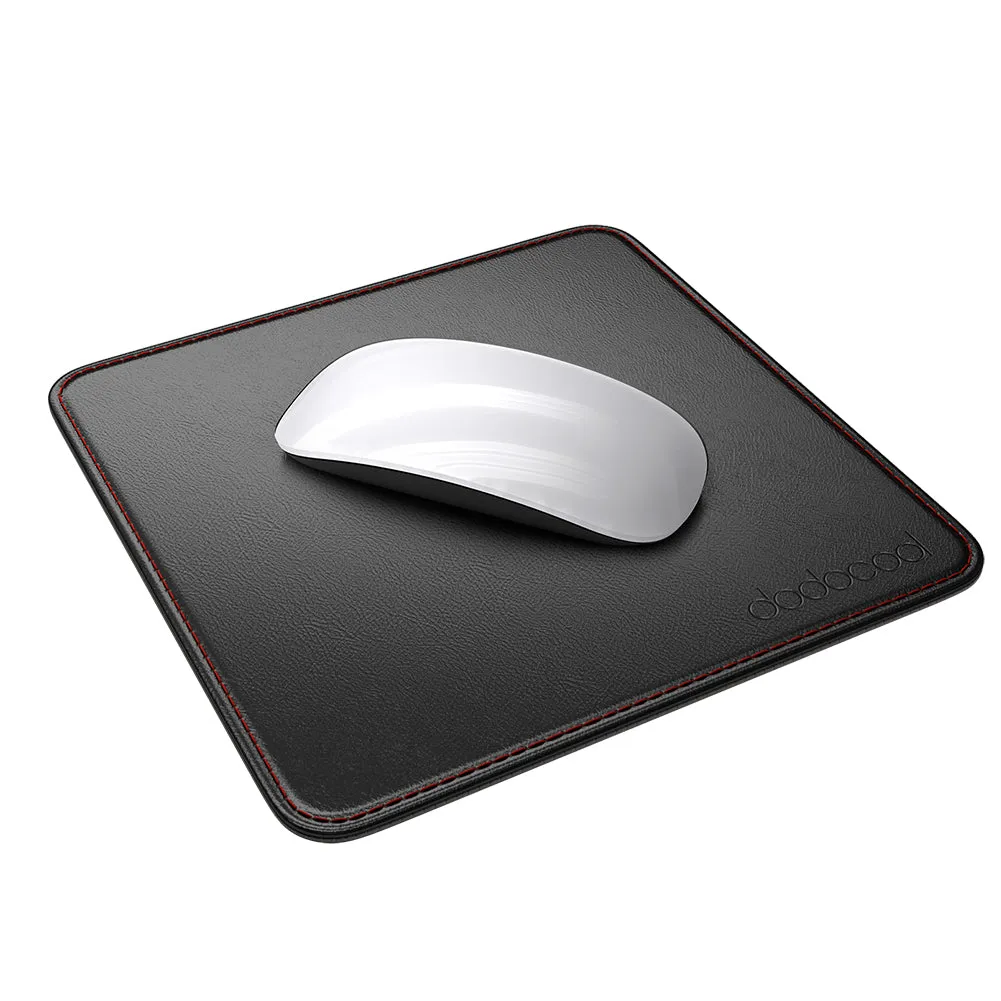 2 in 1 Non-slip Office Mouse Pad PU Leather Surface Gamer Carrying Case Base Stitched Edges Mouse Pad For Laptop Work