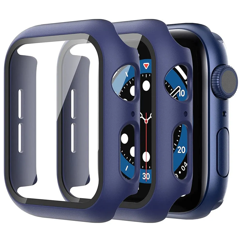 2Pcs Apple Watch (45mm) cover with tempered glass - Dark Blue