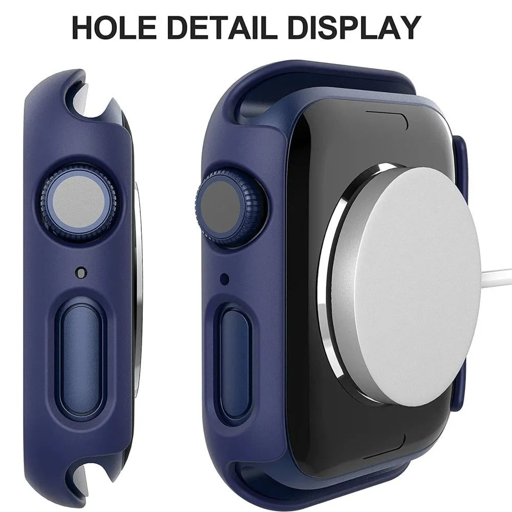 2Pcs Apple Watch (45mm) cover with tempered glass - Dark Blue