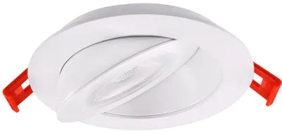 4 Inch Round Floating Gimbal Recessed LED Downlight - 9 Watt - Selectable 5CCT 2700 to 5000 Kelvin - White Trim - 740-855 Lumen - Type IC Air-Tight - Energy Star