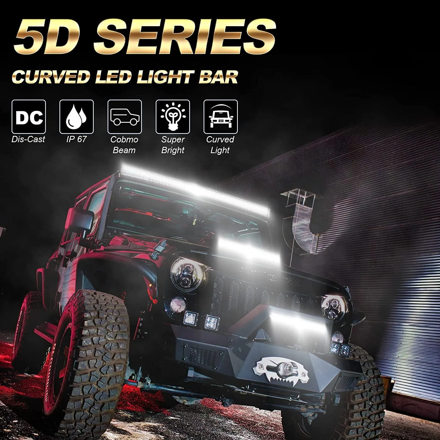 42 Inch 5D Series Curved LED Light Bar   42" Curved LED Light Bar Windshield Mount Brackets