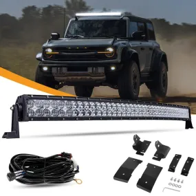 42 Inch 5D Series Curved LED Light Bar & Car Roof Windshield LED Light Bar Mounting Bracket For Ford Bronco 2/4 Door 2021 2022