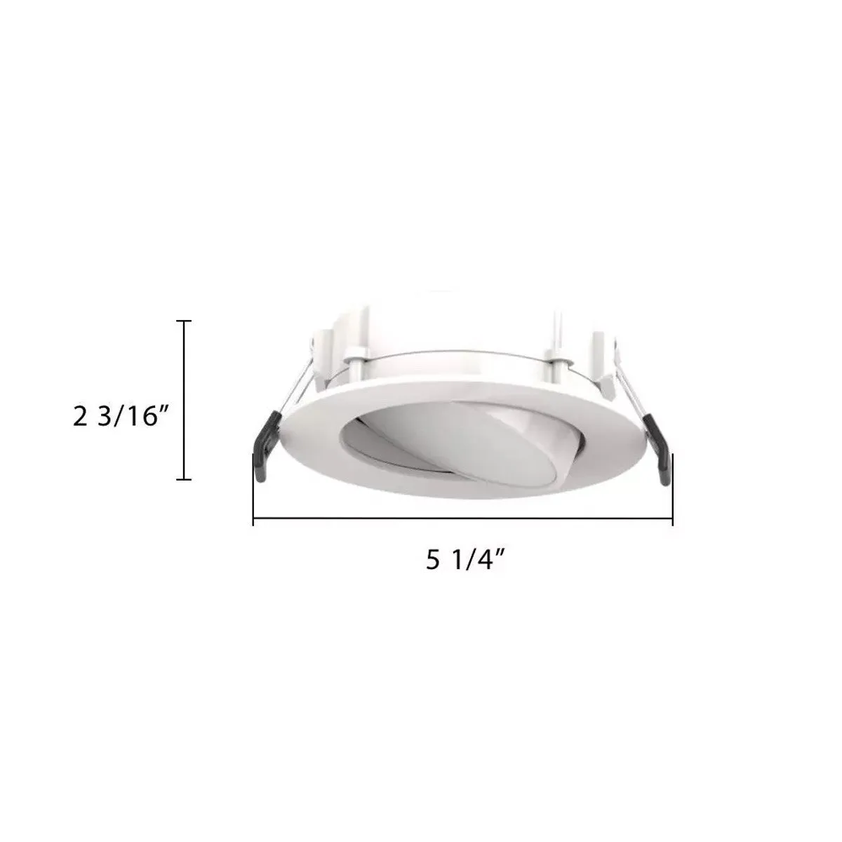 4" Gimbal Wafer LED Canless Recessed Light, 700 Lumens, Selectable 2700K to 5000K, White Finish