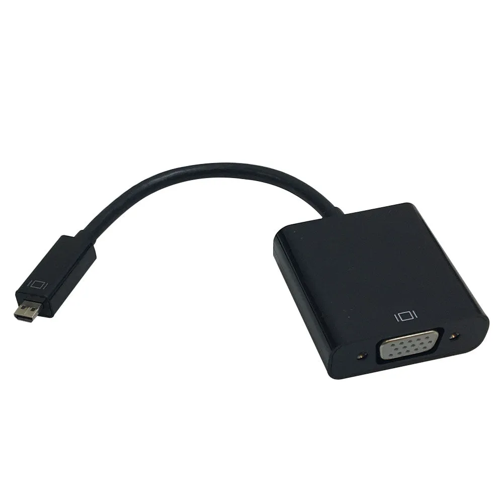 6 inch Micro-HDMI Male to VGA Female   3.5mm Female Adapter - Black - Smartphone/Tablet to VGA Display