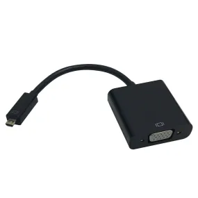 6 inch Micro-HDMI Male to VGA Female   3.5mm Female Adapter - Black - Smartphone/Tablet to VGA Display