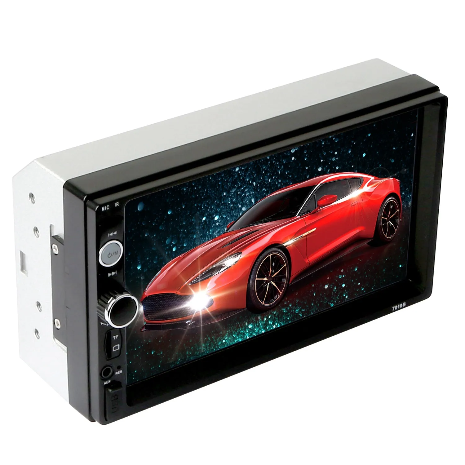 7 Inches Universal Wireless Car MP5 Player 1080P Video Player Stereo Audio FM Radio Aux/USB/TF Input with Rear View Camera Remote Control