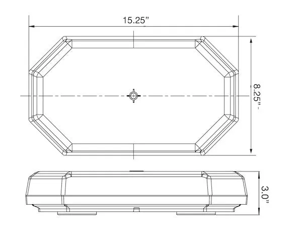 8891062 - 15 INCH OCTAGONAL LED MINI LIGHT BAR - AMBER/CLEAR