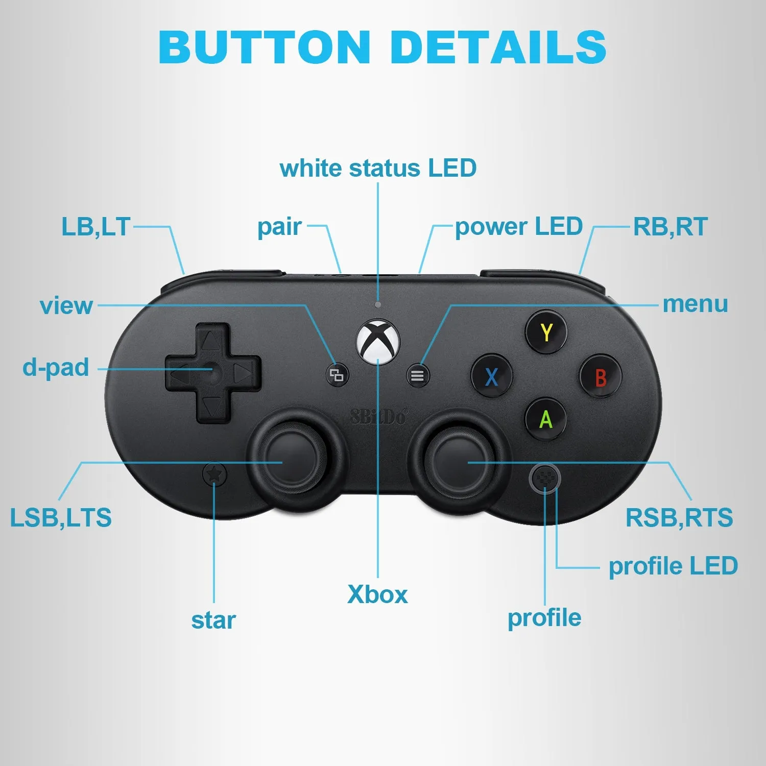 8Bitdo SN30 Pro Bluetooth Controller for Android with Mobile Clip (80DK)