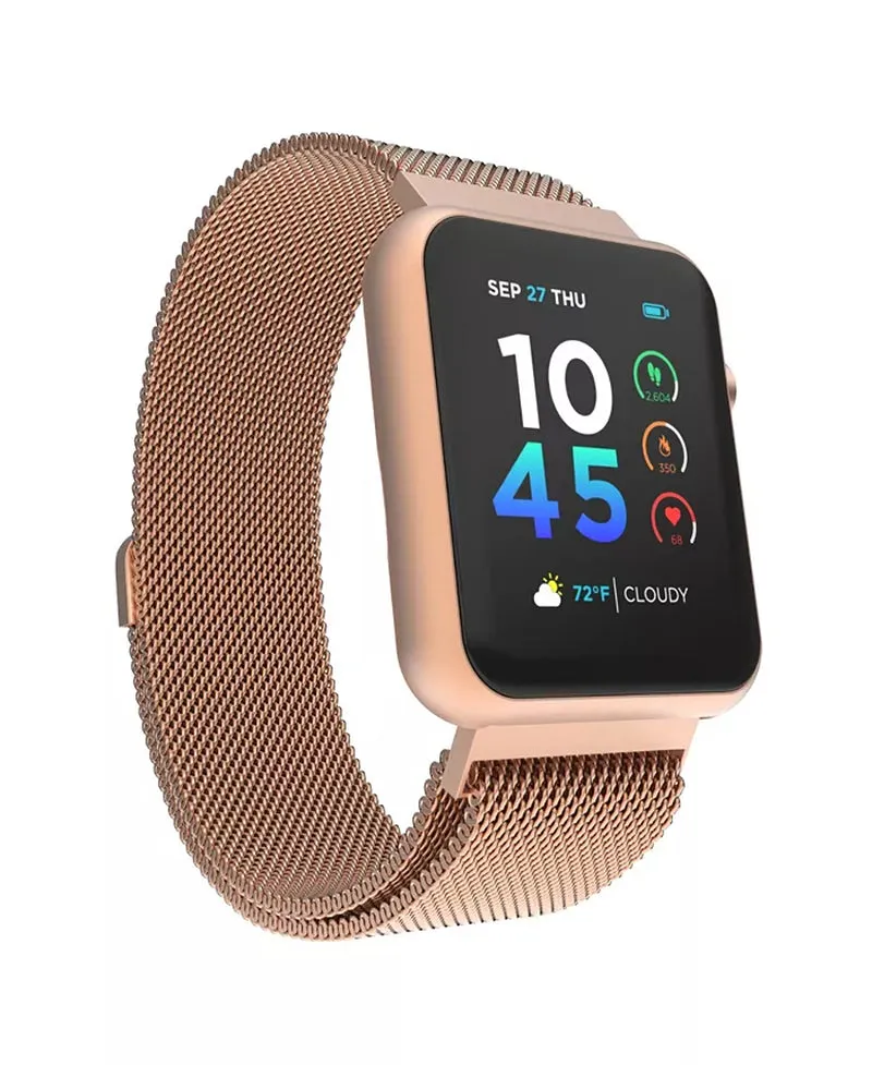 Air 4 Unisex Rose Gold-Tone Mesh Bracelet Smartwatch 41Mm