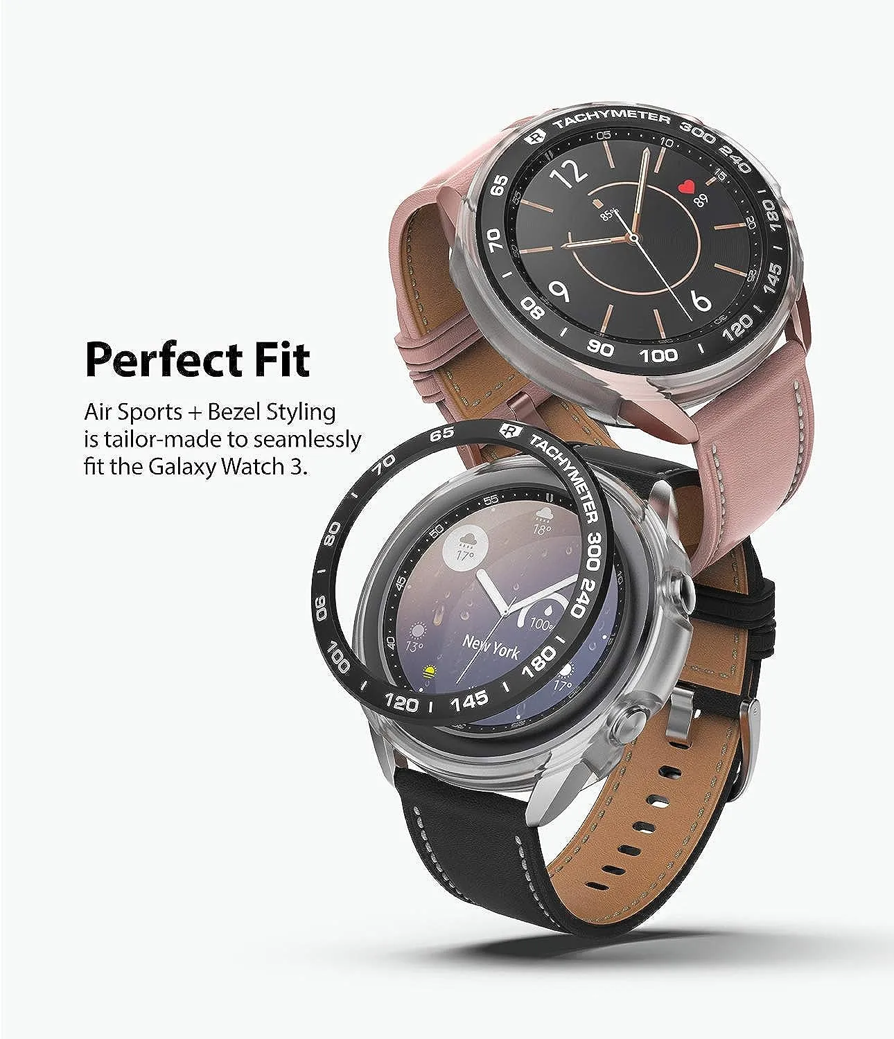 Air Sports   Bezel Styling Combo Case Designed for Galaxy Watch 3 41mm - Matte Clear