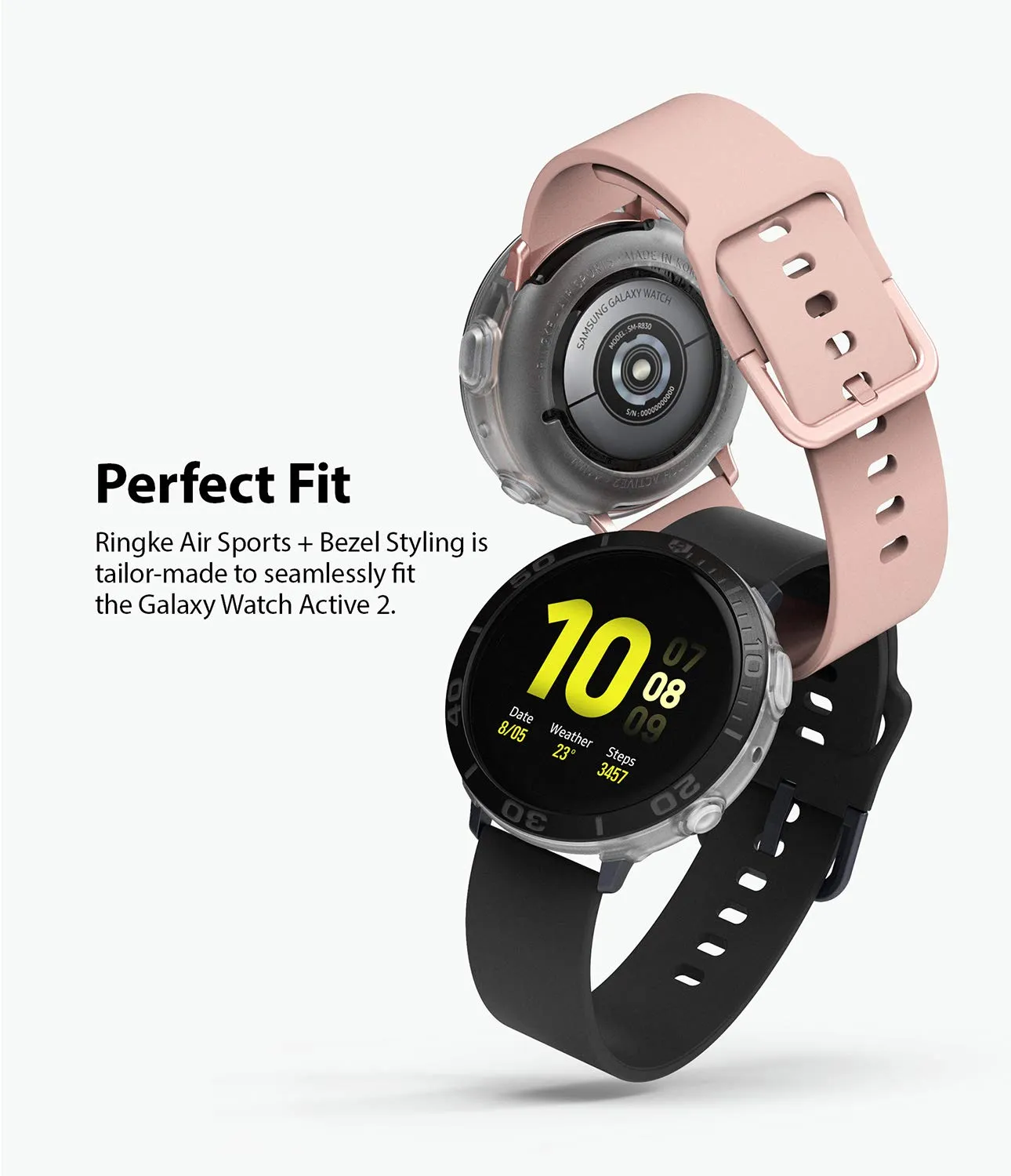 Air Sports   Bezel Styling Combo Case Designed for Galaxy Watch Active 2 44mm - Matte Clear / 31