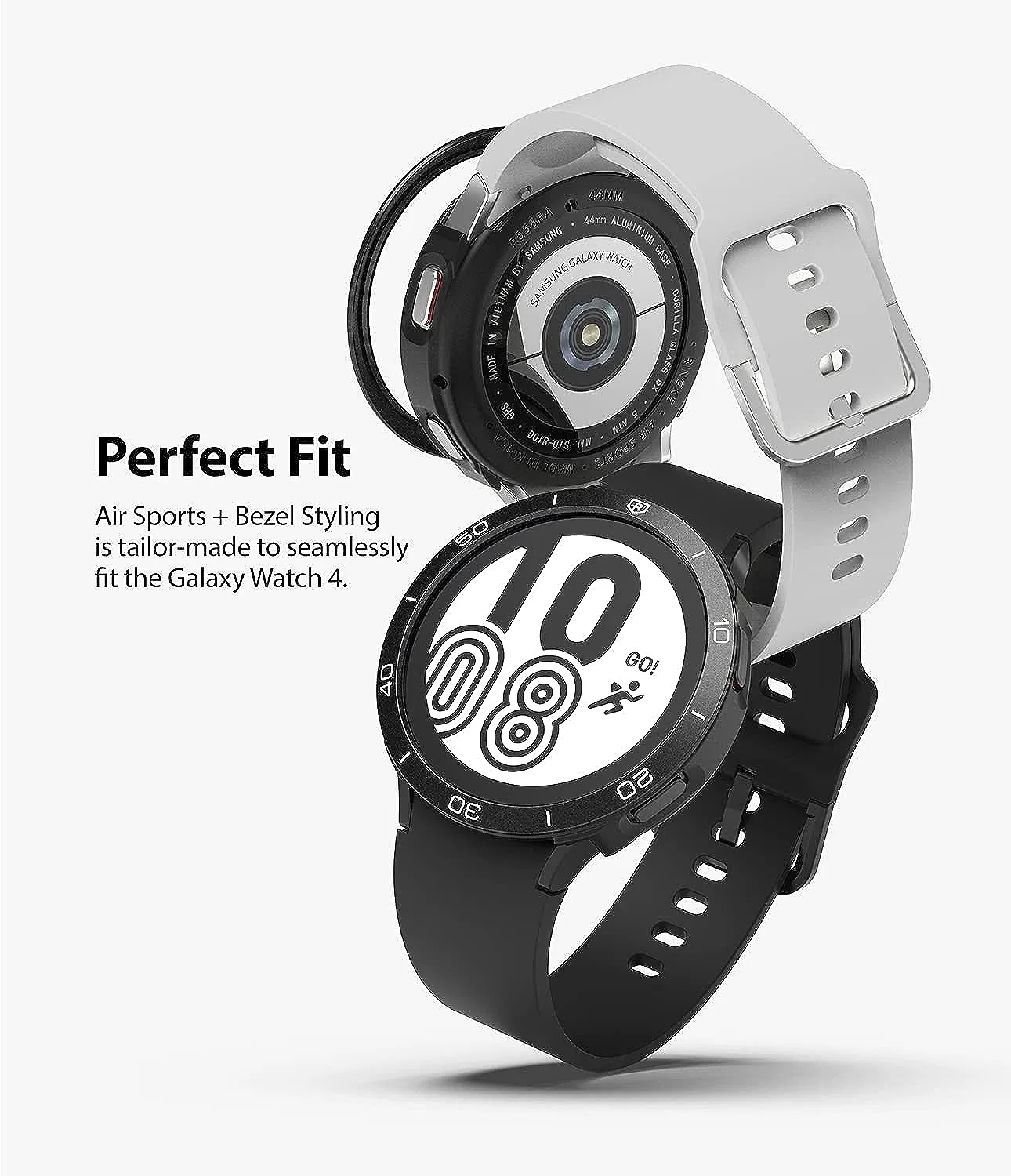 [Air Sports   Bezel Styling] Compatible with Samsung Galaxy Watch 4 44mm - Black / 11