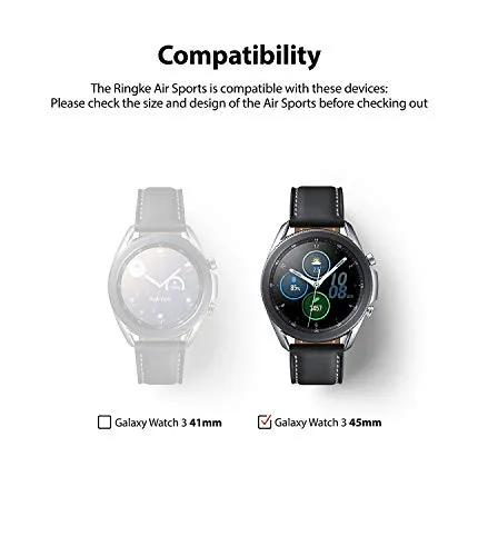 Air Sports Case Designed for Galaxy Watch 3 45mm  -  Black