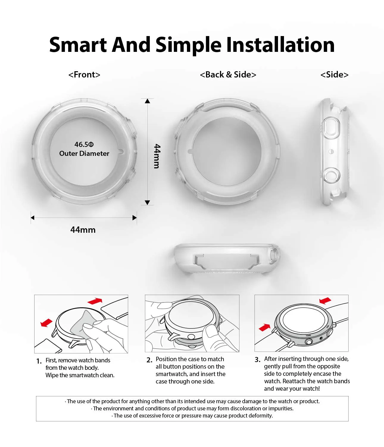 Air Sports Case Designed for Galaxy Watch Active 2 44mm - Matte Clear