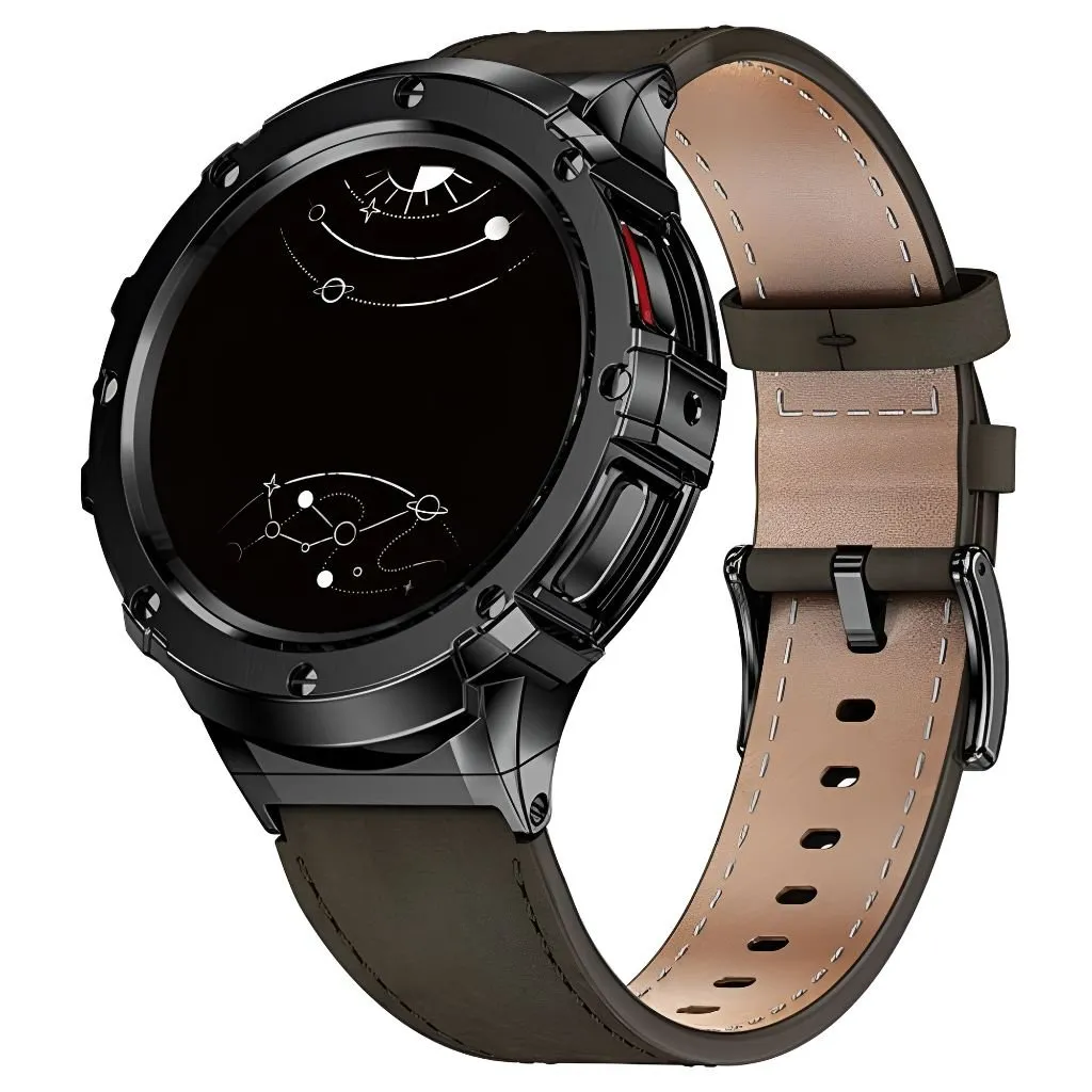 Amara Leather Band With Stainless Steel Bumper Case For Galaxy 5 Pro