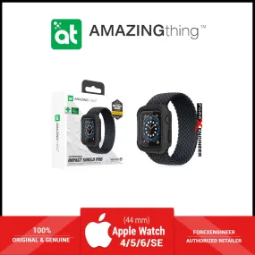 AmazingThing Impact Shield Pro for Apple Watch for Series SE - 6 - 5 - 4 ( 44mm) - Anti Bacterial proctective case with screen protector - Matte Black (Barcode: 4892878064095)