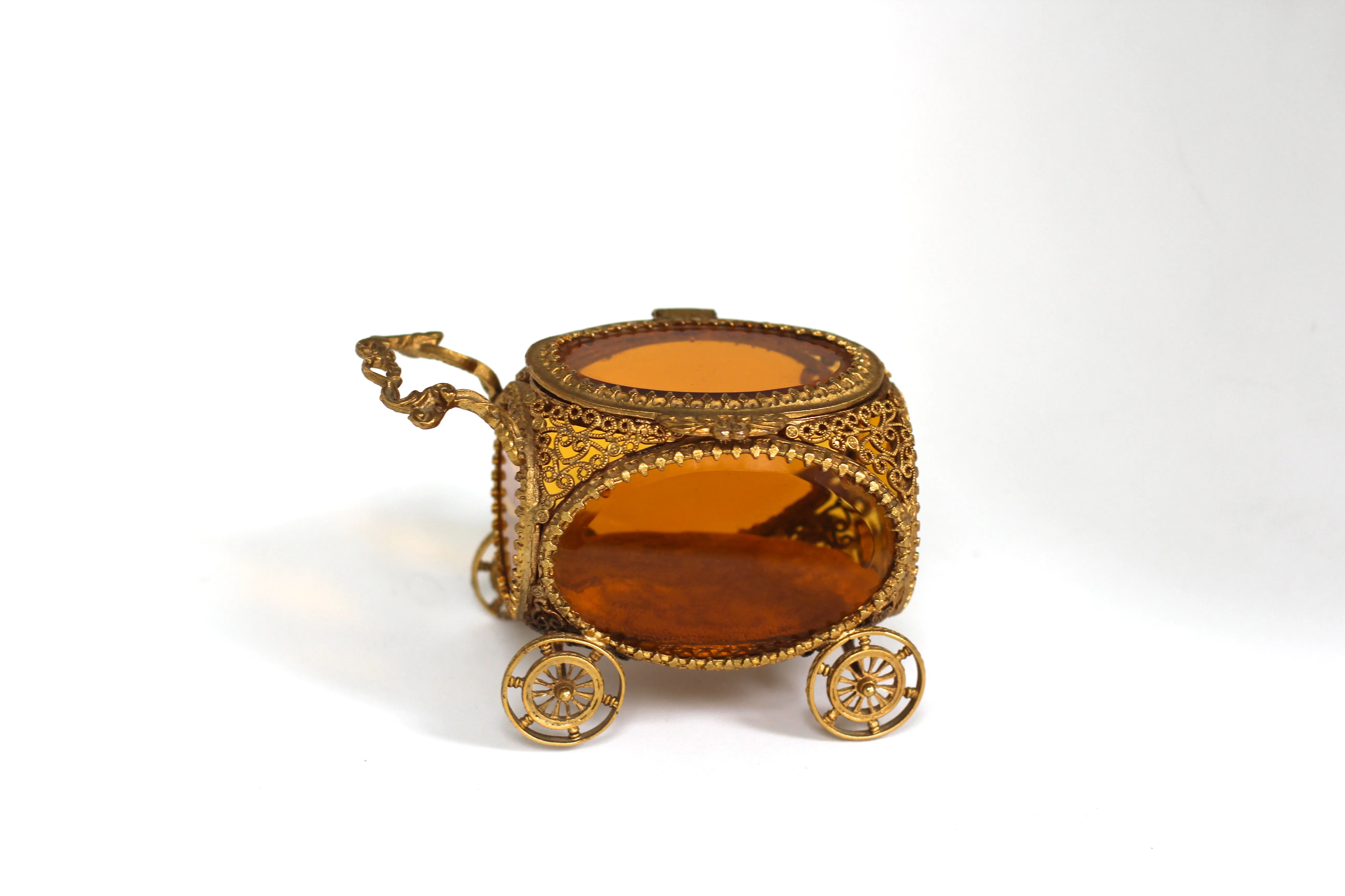 Antique Carriage Gold Filigree Jewelry Box No. 136