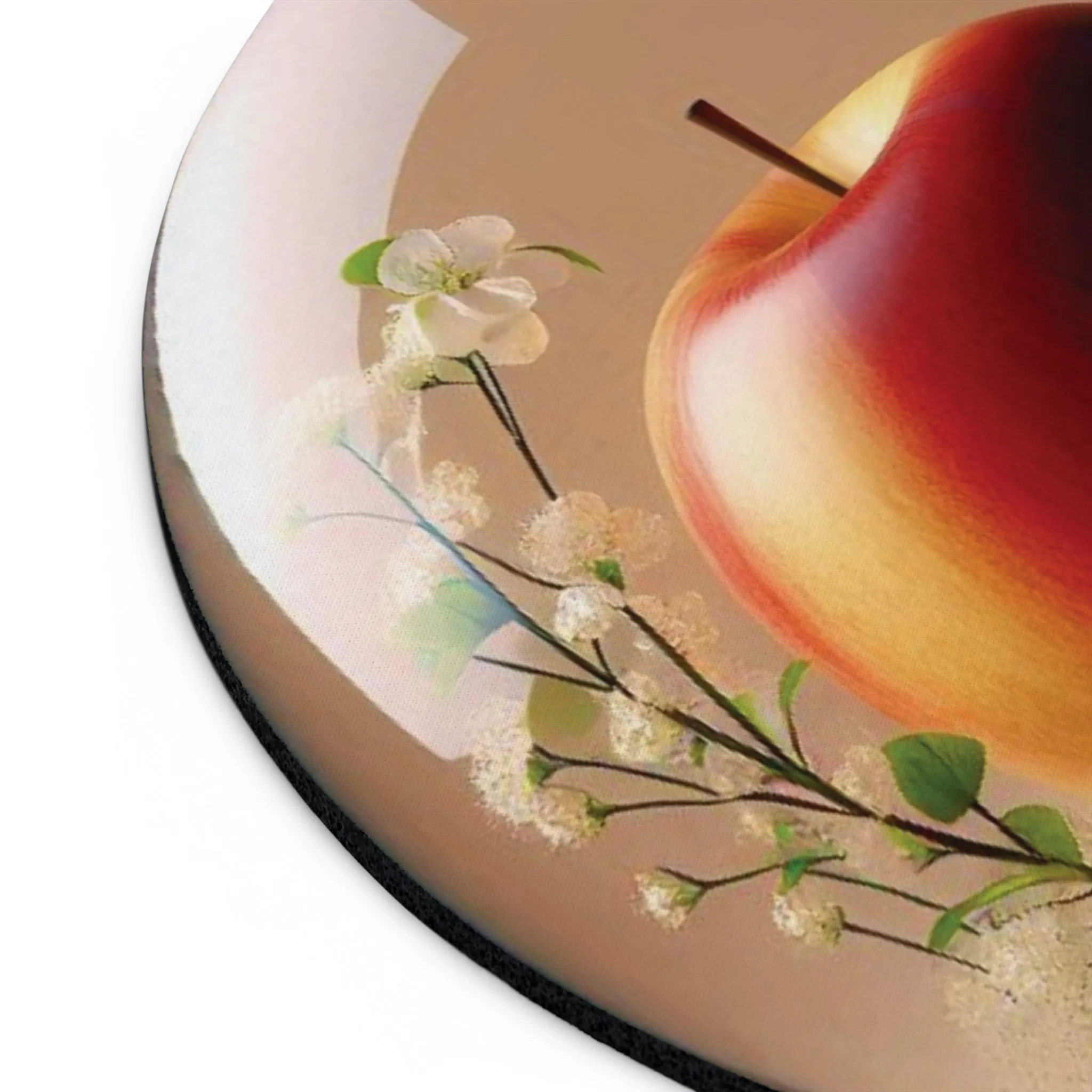 Apple and white flowers in a sphere with glow effect Mouse Pad