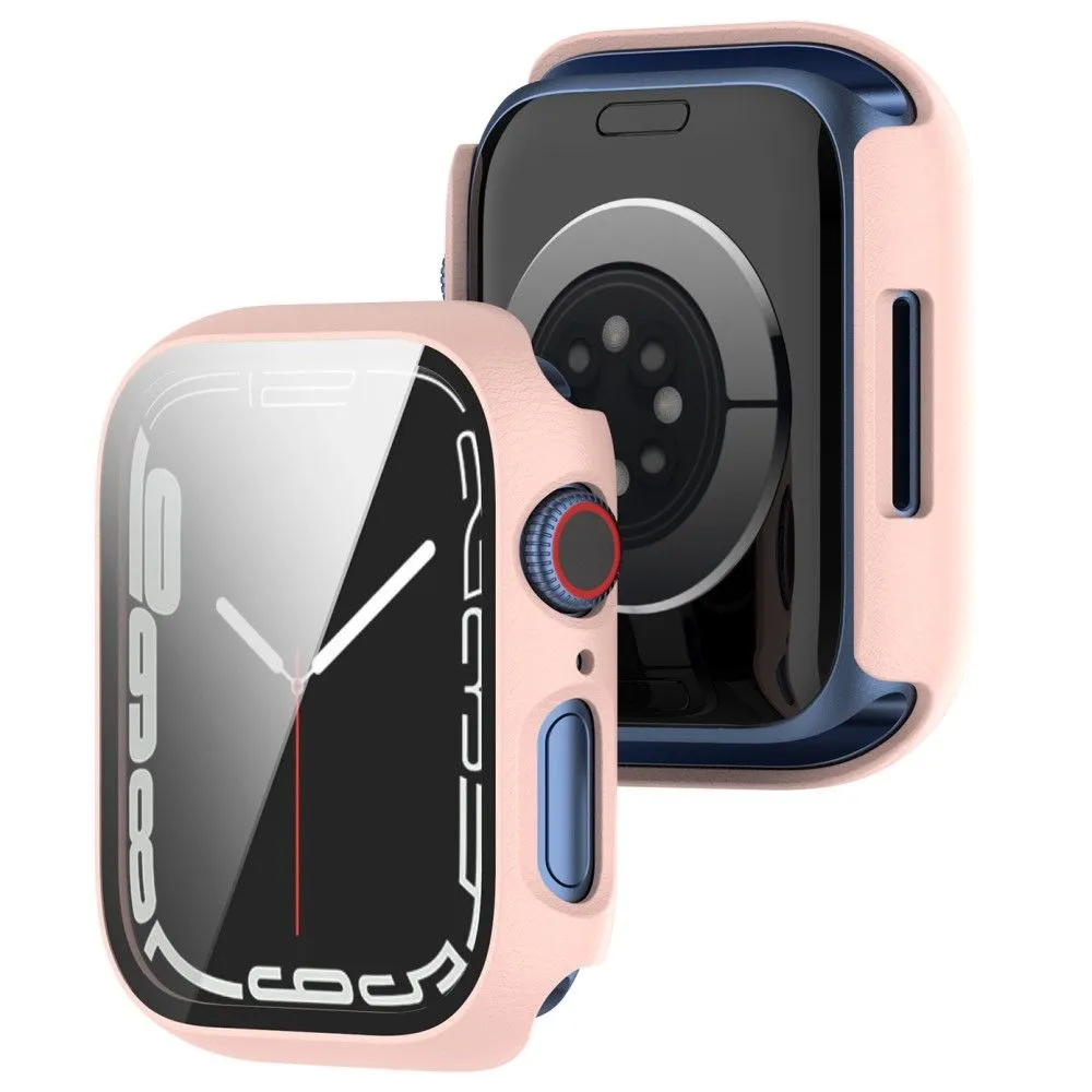 Apple Watch (45mm) 2-in-1 cover with tempered glass screen protector - Pink