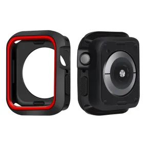 Apple Watch (45mm) dual color silicone cover - Black / Red