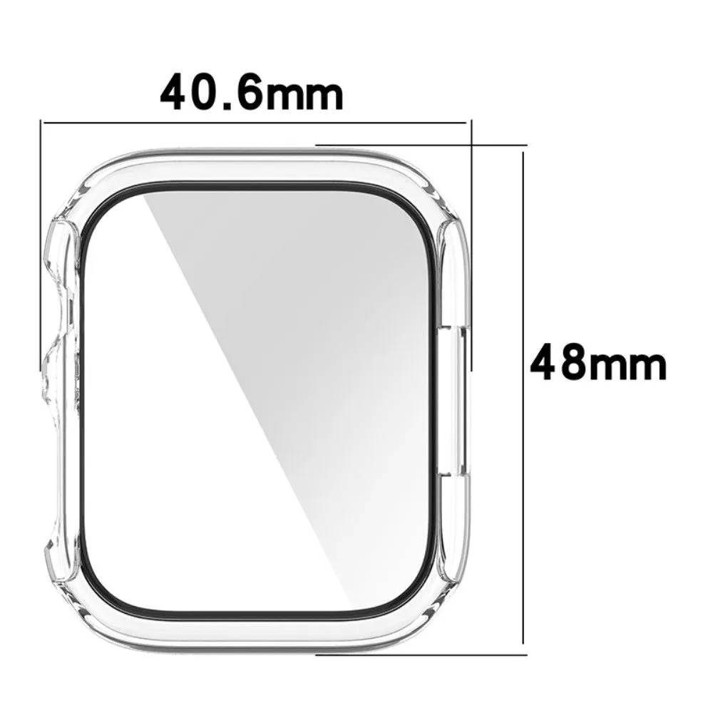 Apple Watch (45mm) protective cover   tempered glass screen protector - Transparent White