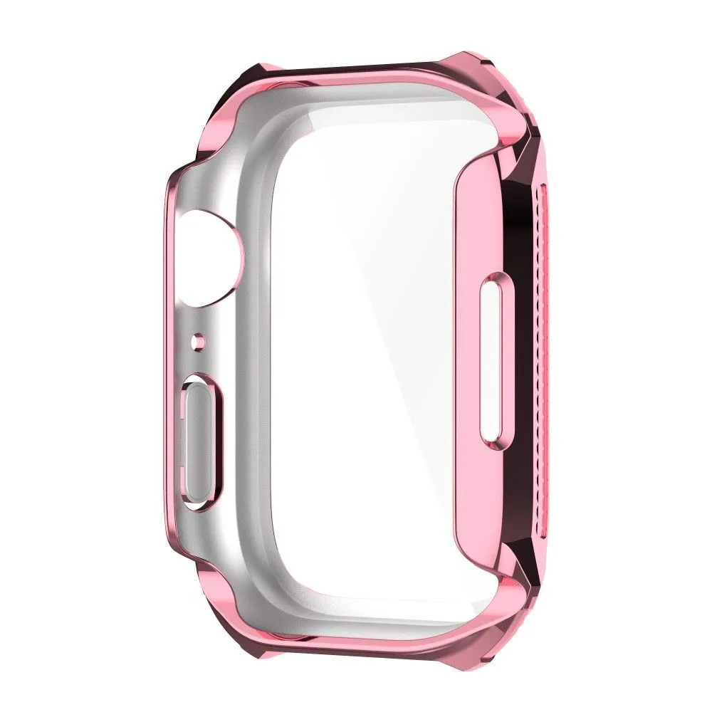 Apple Watch (45mm) rhinestone adorned cover with tempered glass screen protector - Pink