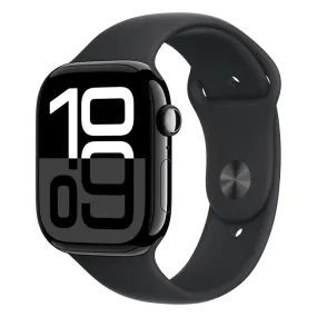 Apple Watch Series 10 [GPS 46mm Case] Smartwatch With Jet Black Aluminum Case With Black Sport Band