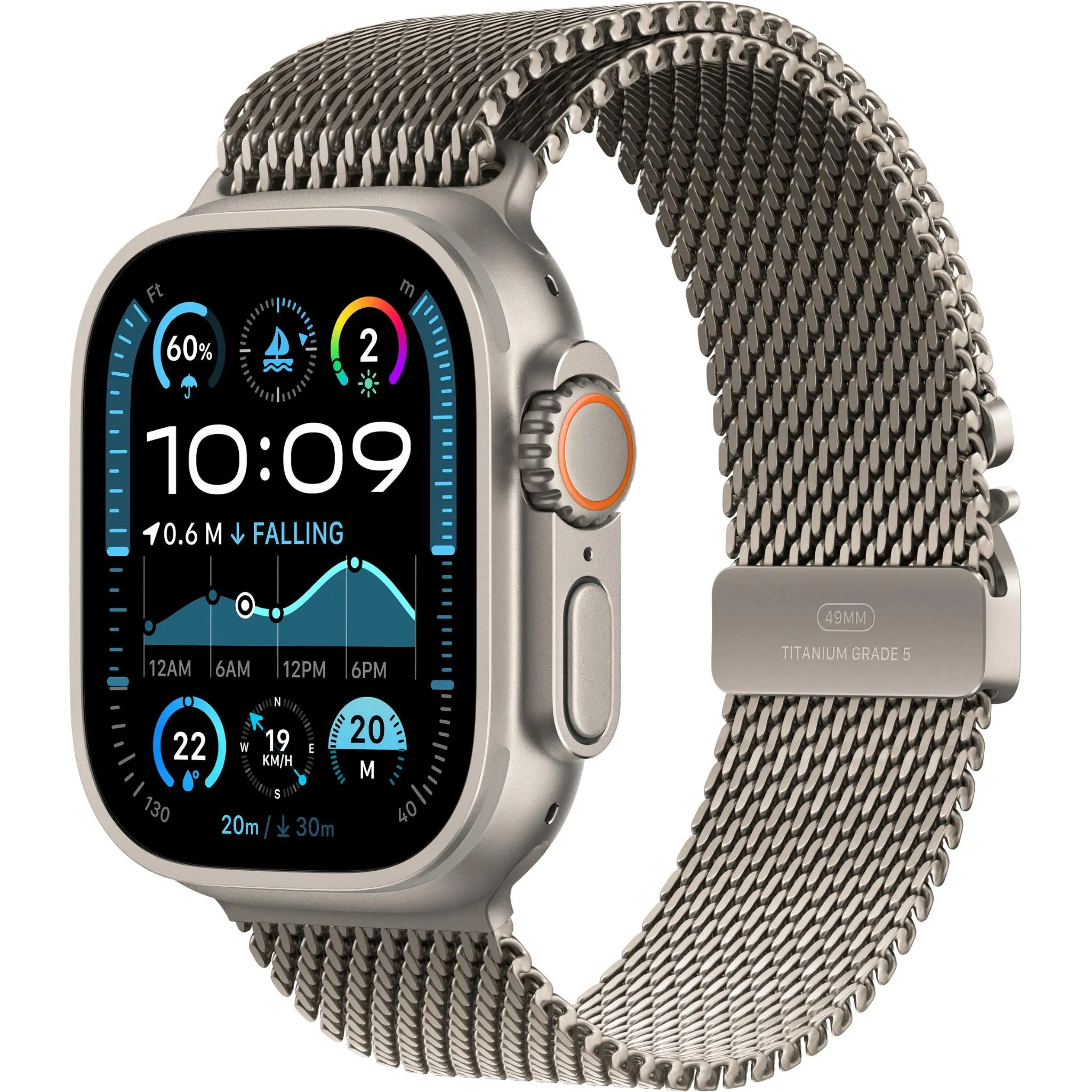 Apple Watch Ultra 2 49mm Natural Titanium Case  GPS   Cellular  Milanese Loop [Small]