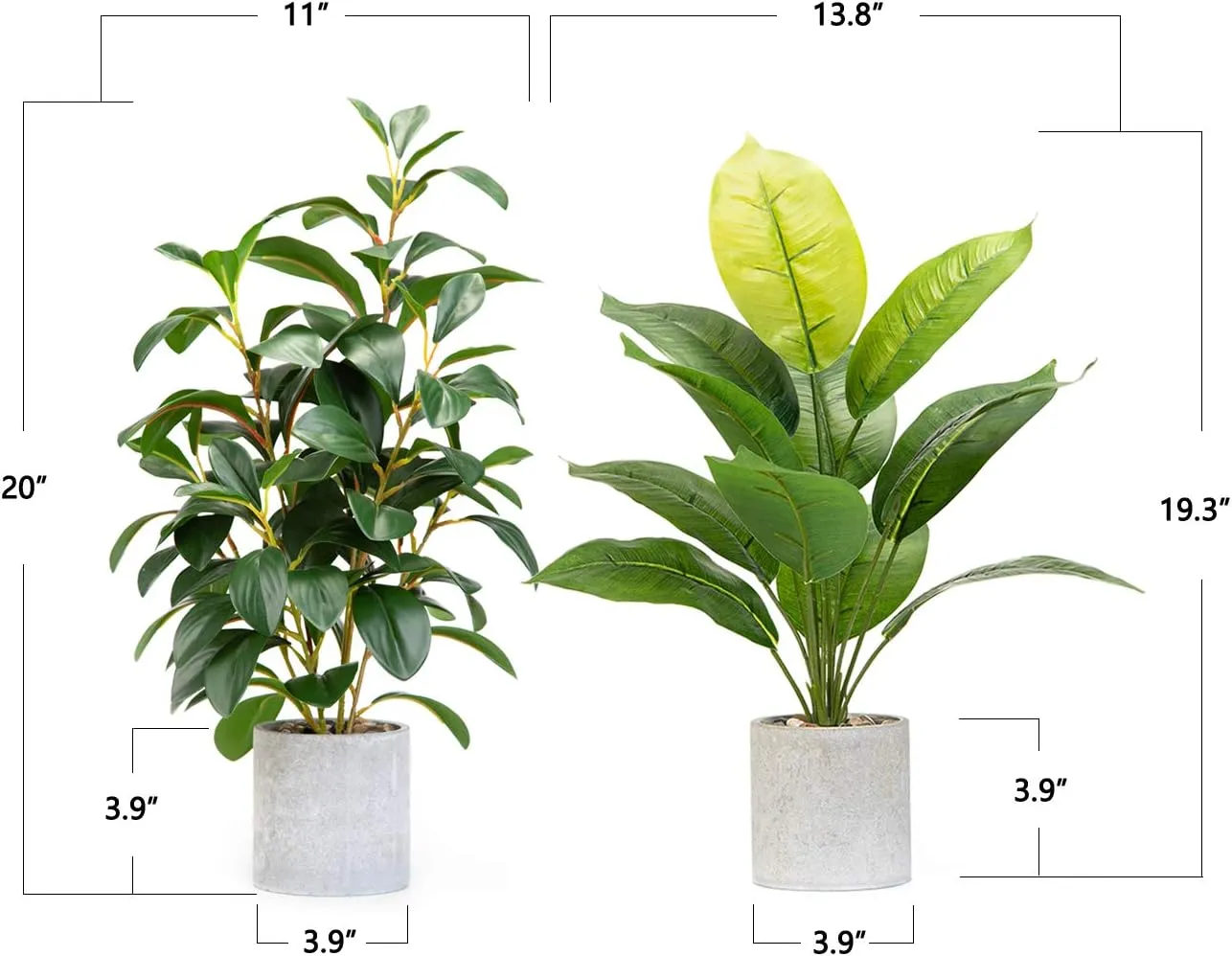 Artificial Potted Greenery Set 2 Pieces