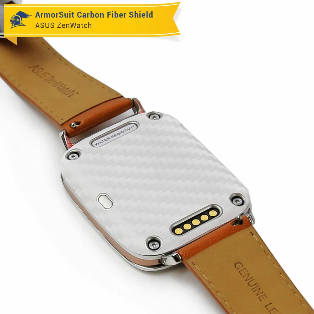 Asus ZenWatch Screen Protector   White Carbon Fiber Skin