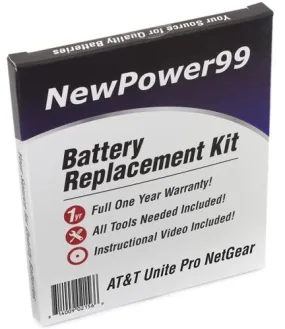 AT&T Unite Pro Netgear Battery Replacement Kit with Tools, Video Instructions and Extended Life Battery