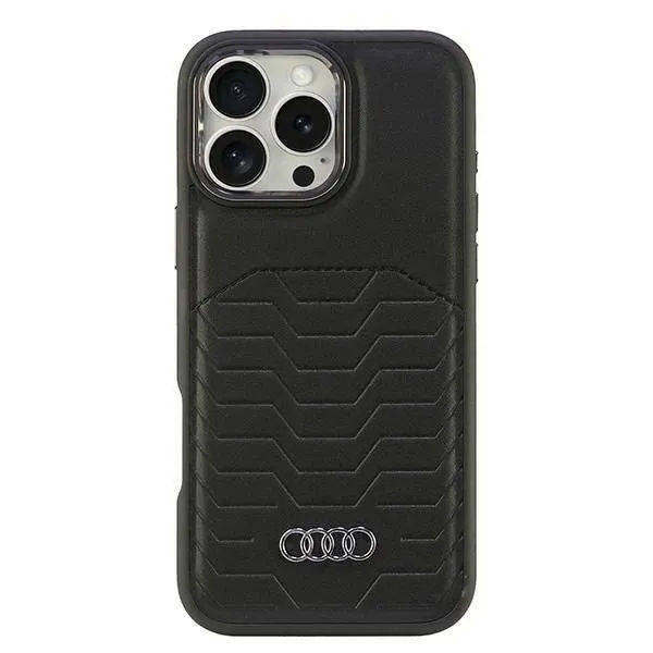 Audi Synthetic Leather Hardcase with MagSafe for iPhone 16 Pro Max 6.9" Black - AU-TPUPCMIP16PM-GT/D3-BK