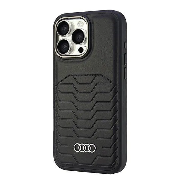 Audi Synthetic Leather Hardcase with MagSafe for iPhone 16 Pro Max 6.9" Black - AU-TPUPCMIP16PM-GT/D3-BK