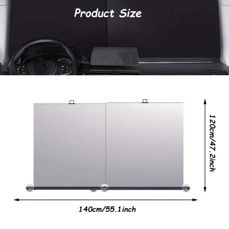 Auto-Retractable Car Sunshade - Uv & Heat Protection, Foldable Windshield Curtain