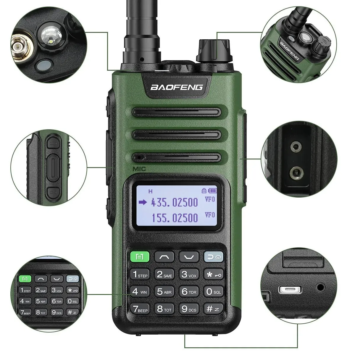 Baofeng UV 13 PRO V1 Walkie Talkie High Power 16 KM Long Range USB Charger 999CH Two Way Radio Dual Band UHF VHF UV 5R Radio