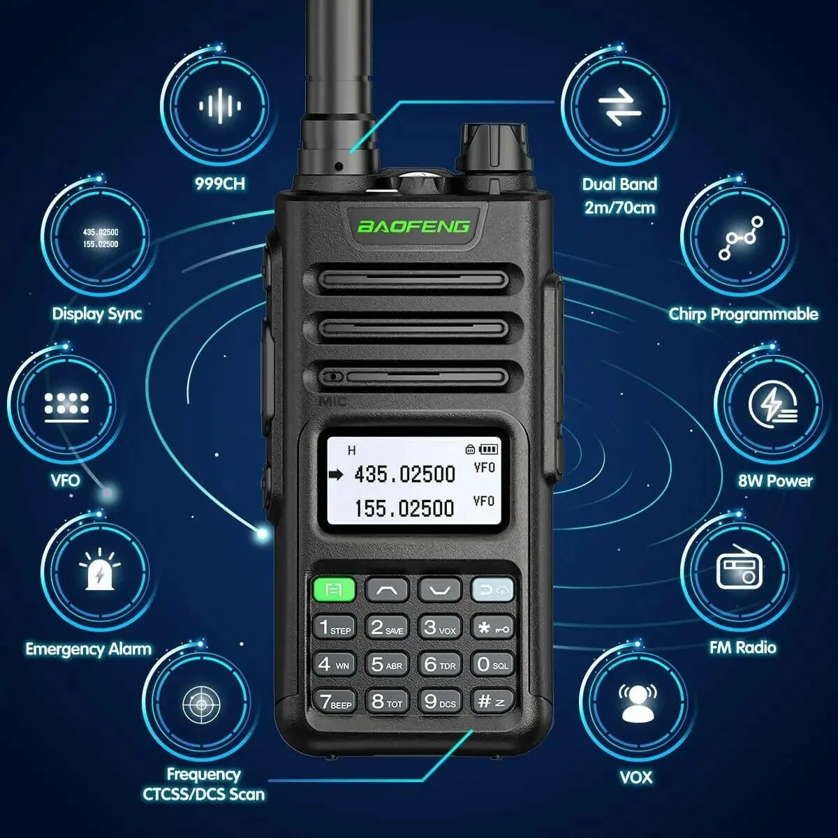 Baofeng UV 13 PRO V1 Walkie Talkie High Power 16 KM Long Range USB Charger 999CH Two Way Radio Dual Band UHF VHF UV 5R Radio