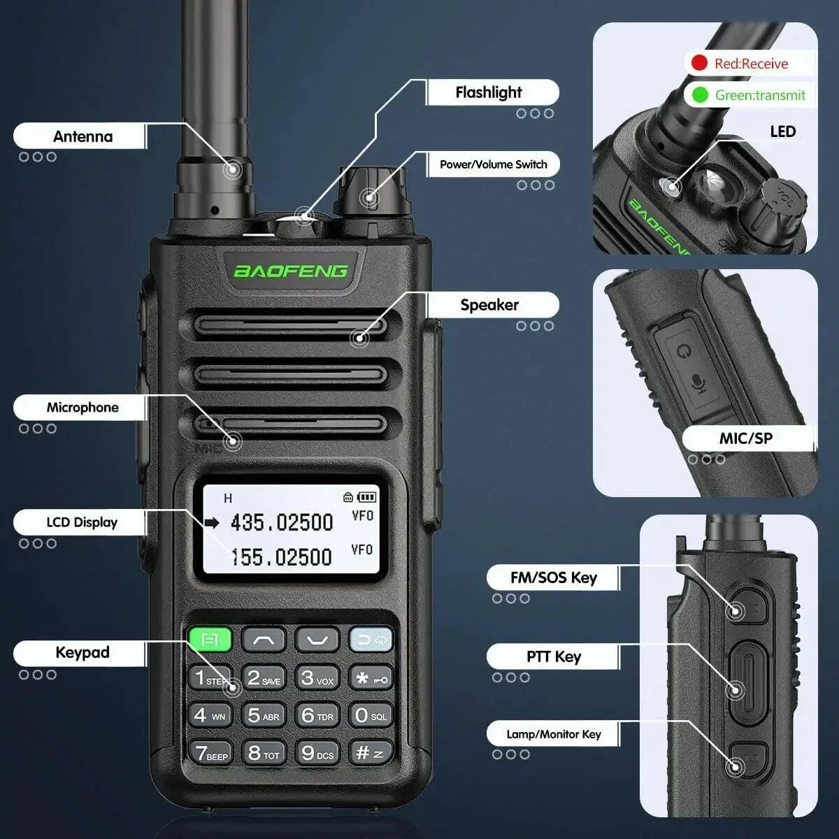 Baofeng UV 13 PRO V1 Walkie Talkie High Power 16 KM Long Range USB Charger 999CH Two Way Radio Dual Band UHF VHF UV 5R Radio