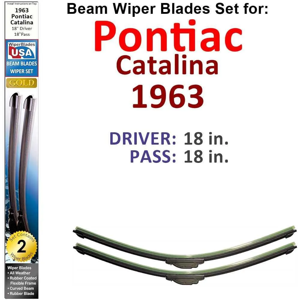 Beam Wiper Blades for 1963 Pontiac Catalina (Set of 2)