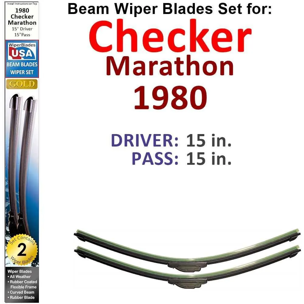 Beam Wiper Blades for 1980 Checker Marathon (Set of 2)