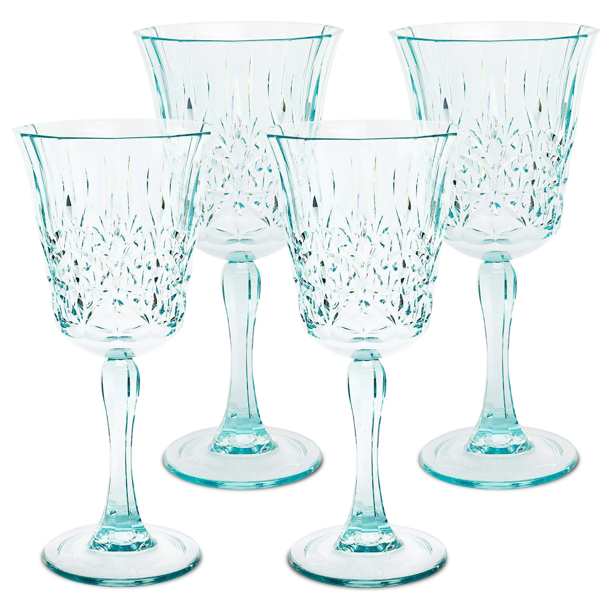 Bellaforte Tritan Shatterproof Wine Glasses Set 10oz Teal