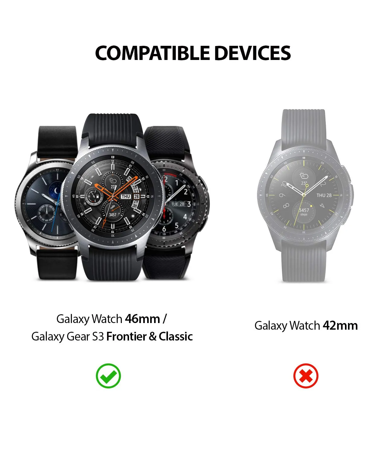 Bezel Styling for Galaxy Watch 46mm / Galaxy Gear S3 Frontier - GW-46-05  [Stainless Steel]