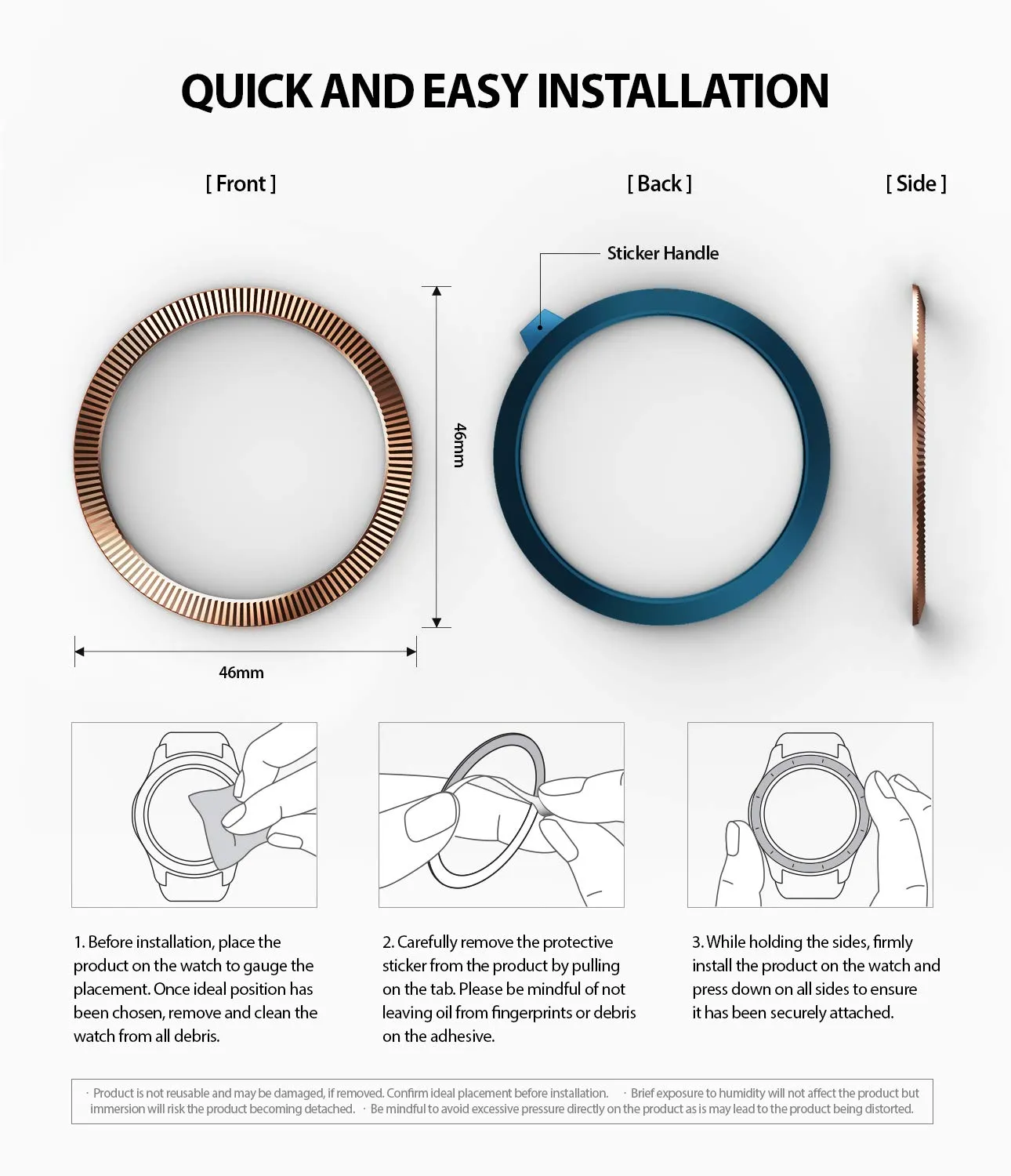 Bezel Styling for Galaxy Watch 46mm / Galaxy Gear S3 Frontier - [Stainless Steel]