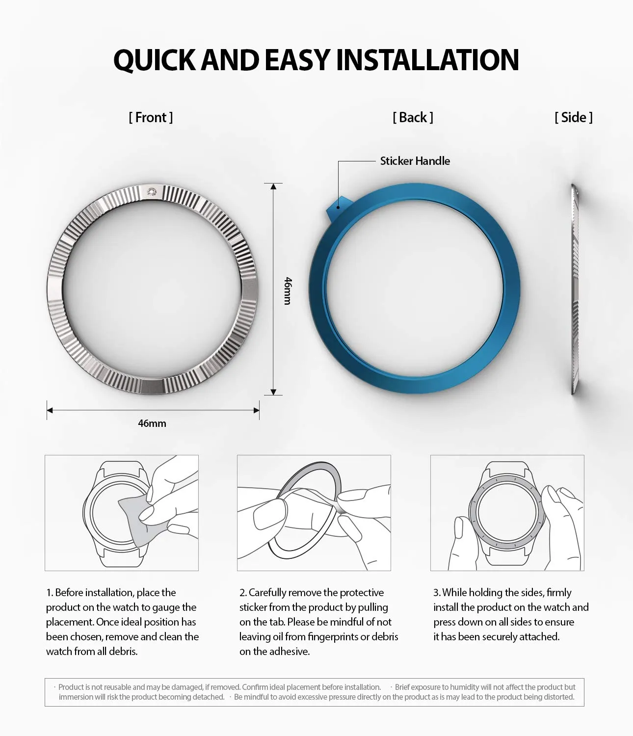 Bezel Styling for Galaxy Watch 46mm / Galaxy Gear S3 Frontier - [Stainless Steel]