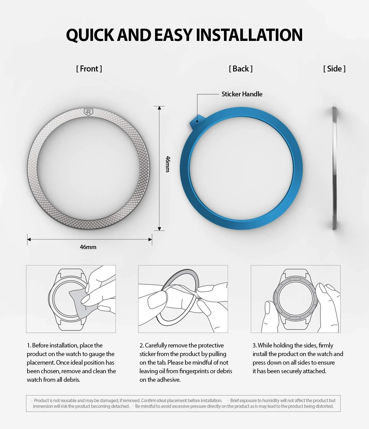 Bezel Styling for Galaxy Watch 46mm / Galaxy Gear S3 Frontier - [Stainless Steel]