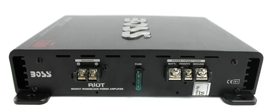 Boss Riot 1100W Monoblock Class A/B Car Amplifier And Sub Bass Remote | R1100M