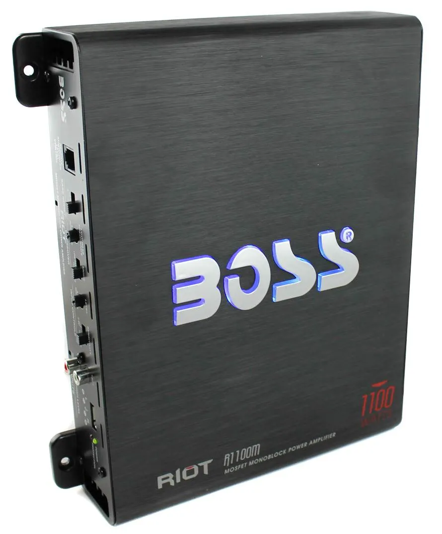 Boss Riot 1100W Monoblock Class A/B Car Amplifier And Sub Bass Remote | R1100M