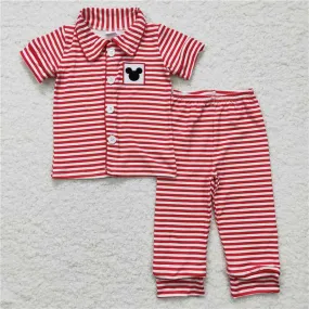 boys cartoon striped pajamas set BSPO0040