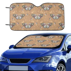 Butterfly Moon Windshield Car Sun Shade, Stars Boho Accessories Auto Cover Protector Window Visor Screen Decor Blocker Universal