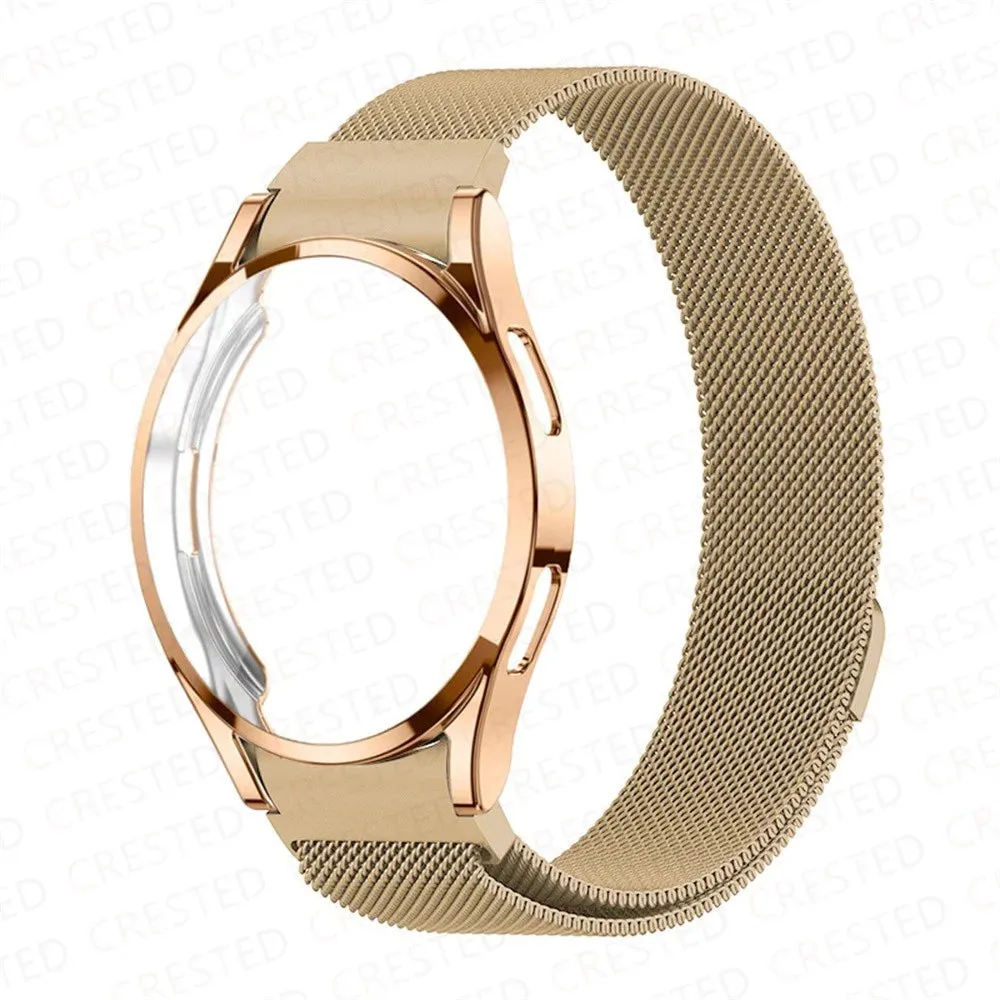 Case Strap for Samsung Galaxy Watch 4 Classic 46Mm 42Mm No Gaps Magnetic End Metal Belt Bracelet Galaxy Watch 4 40Mm 44Mm Band