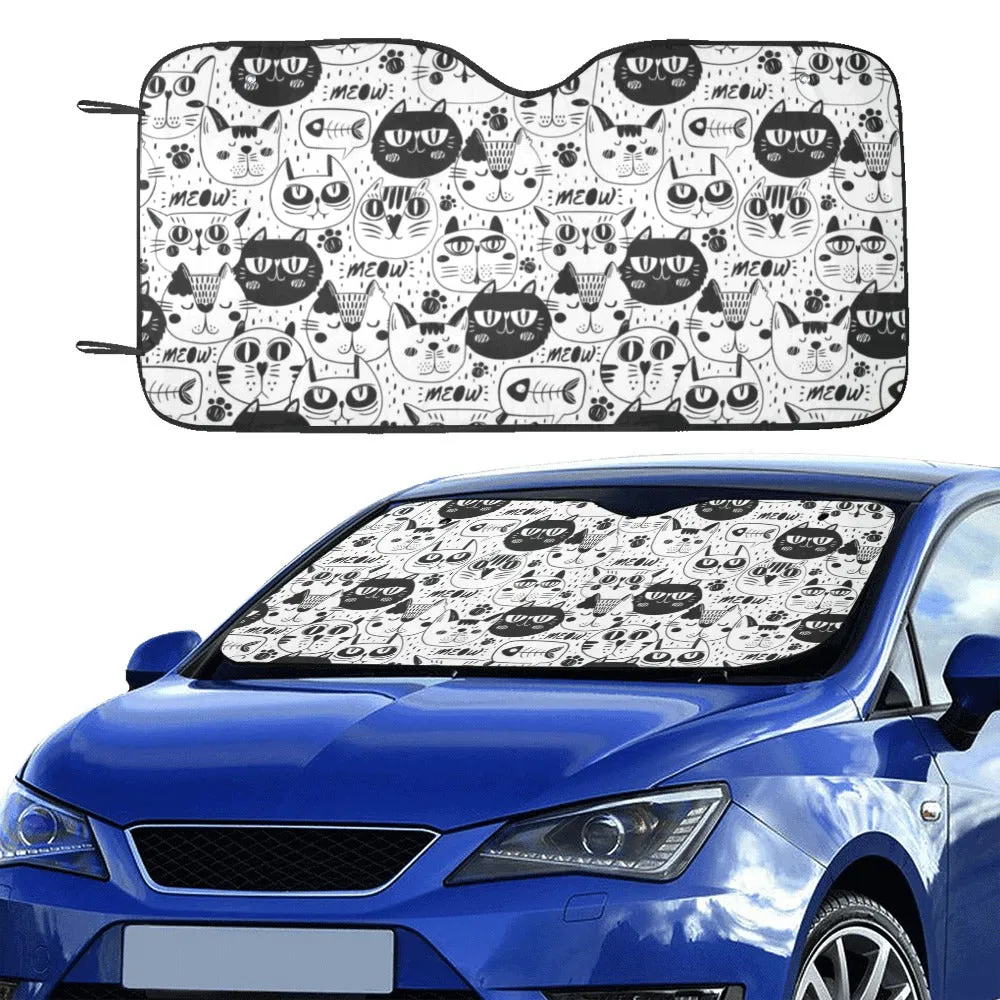 Cats Sunshade, Car Windshield Sun Shade Kitten Shield Blocker Accessories Auto Cover Protector Window Visor Women Screen Decor Universal